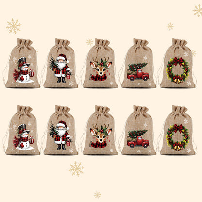 🎄 Christmas Drawstring Gift Bags