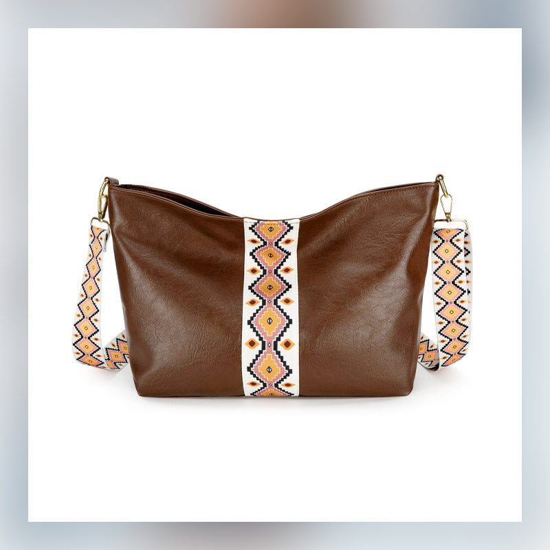 Boho Retro Colorblock Fashion Tote Crossbody-väska