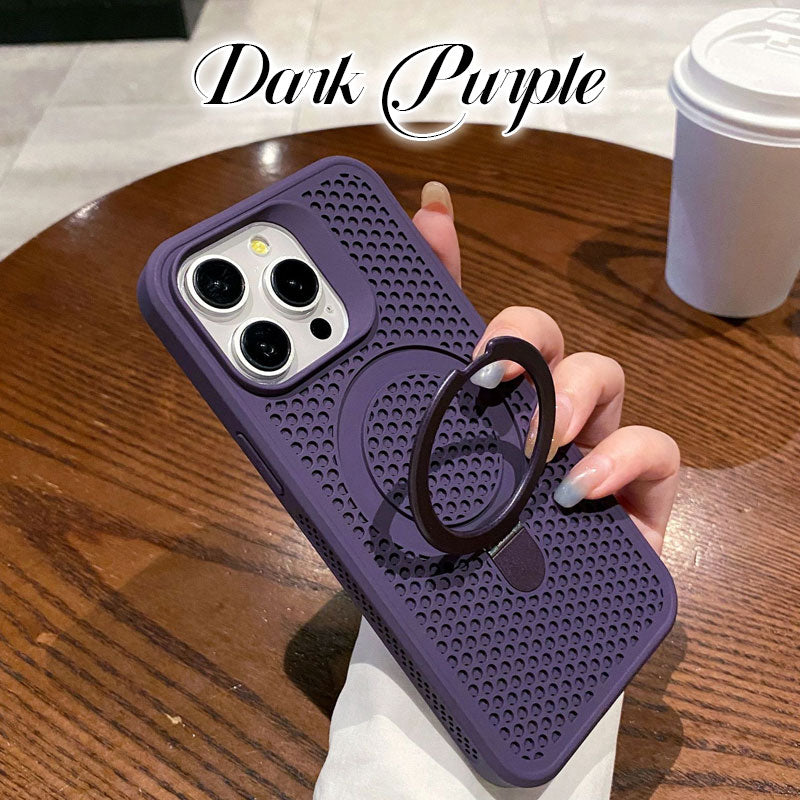 Honeycomb Hole Heat Dissipation Bracket Magnetic Mobile Phone Case