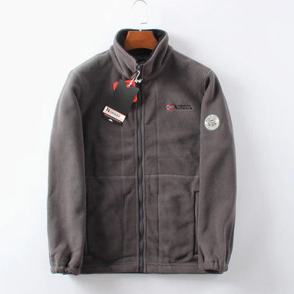 De bästa julklapparna - Tvålagers jacka med huva för män (originalprodukt av hög kvalitet) / vändbar polar fleecejacka