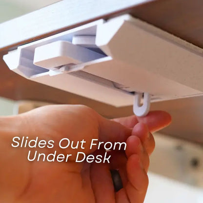 Vikbar mugghållare för skrivbordet