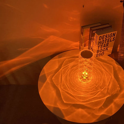 Led-lampa med kristallros som byter färg