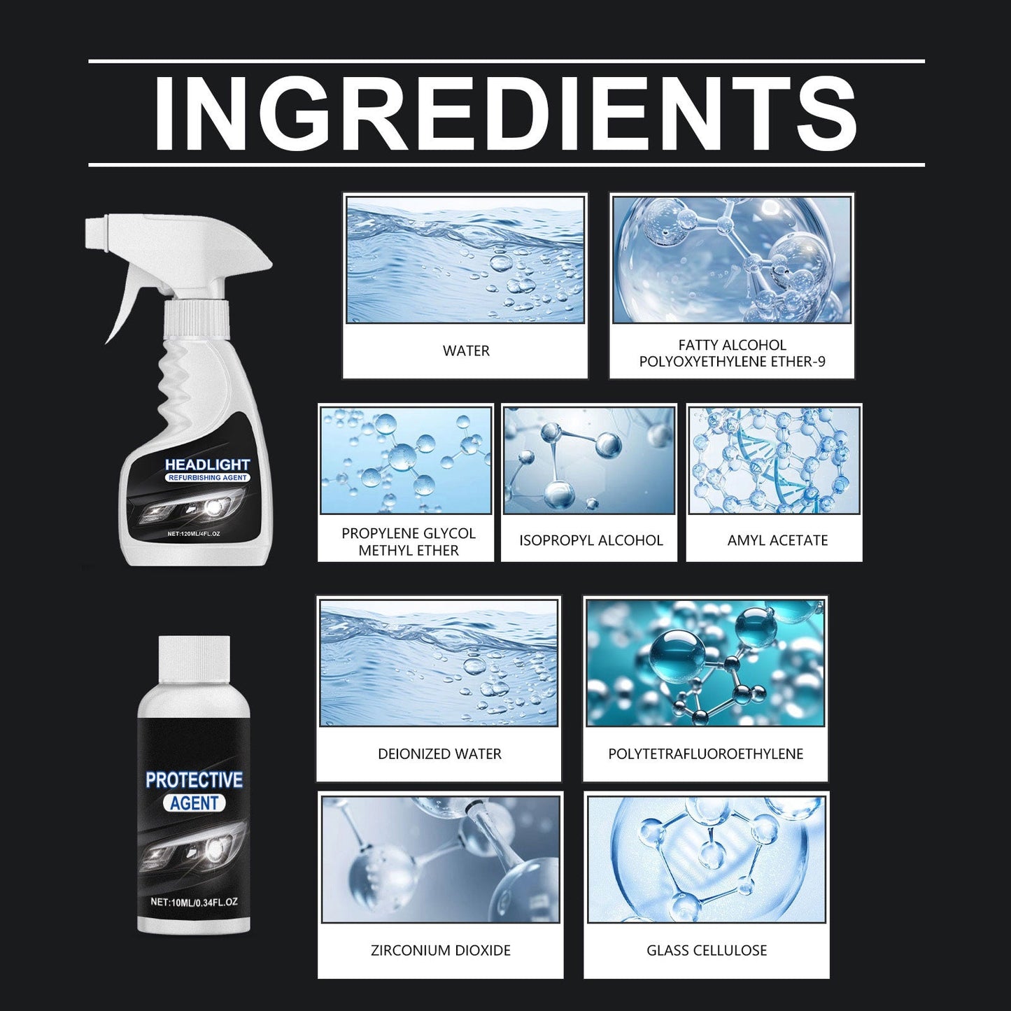 🛠️ Strålkastarrestaureringssats – Återställ klarhet, kör säkrare!