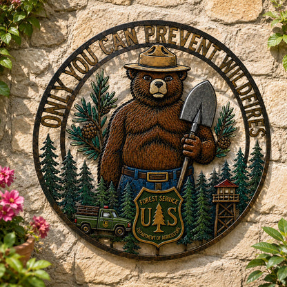 🐻Bear Wall Decor with "Only You Can Prevent Wildfires" Theme🪓