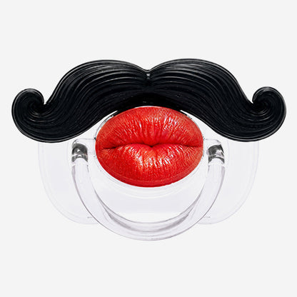 👶😜 Red Lips and Mustache Baby Pacifier – Fun Photo Prop for Cute Baby Snaps!