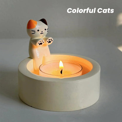 Valp Katt Kanin Tecknad Ljusstake Prydnadsföremål