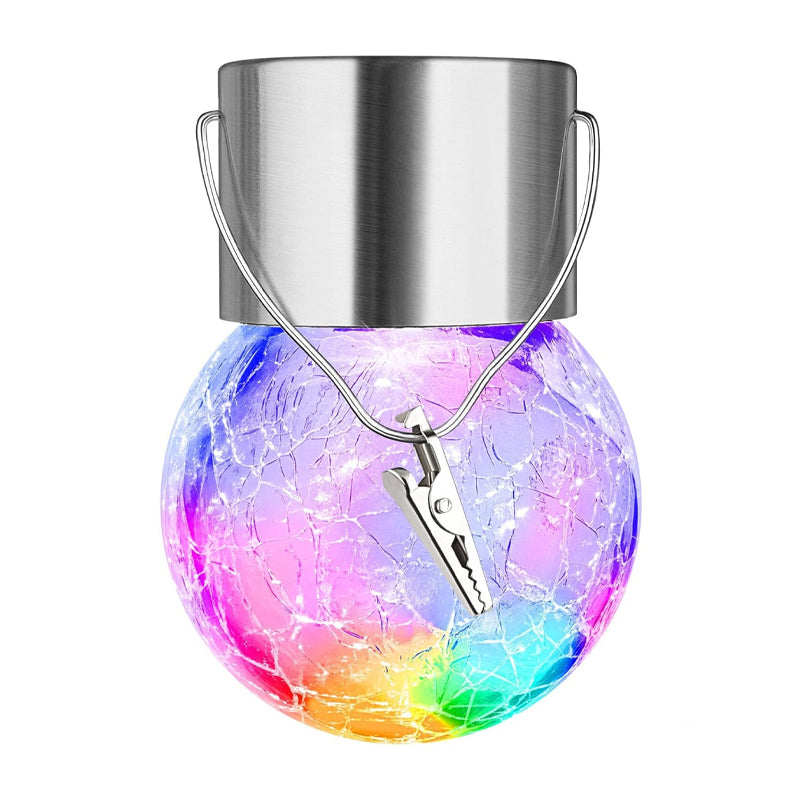 Solar Mosaic Crackle Globes LED trädgårdslampor/Solar Crack Glass LED Chandelier