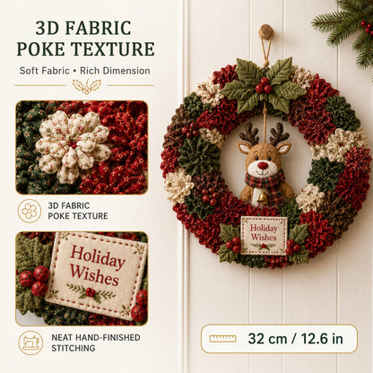 🎄 3D Fabric Poke Wreath DIY Kit