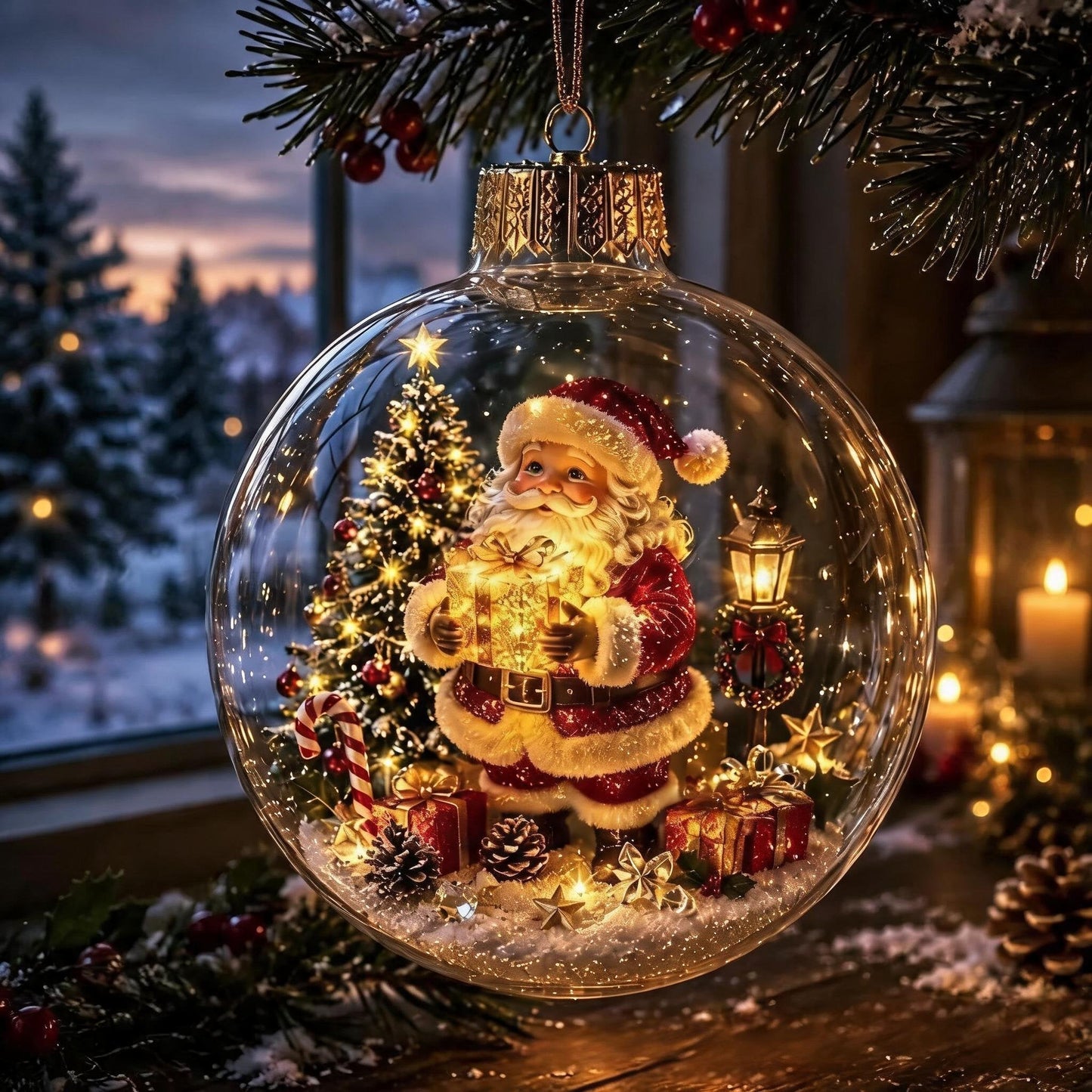 🎄Glowing Christmas Diorama Ornament – A Tiny Winter World in the Palm of Your Hand👼