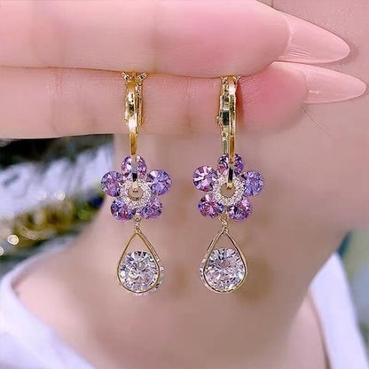 💥Superrea nu!!!!!!🔥Fashion Flower Crystal Örhängen