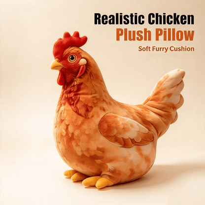 🐔 Chicken-Shaped Plush Pillow – Cute Realistic Hen Stuffed Animal & Cozy Home Decor Cushion ✨