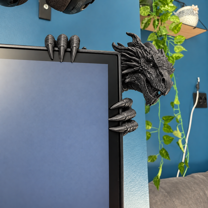 🐲Legendary Dragon Screen Guardian – 3D Fantasy Monitor Corner Figurine, Unique Gaming Desk Decor & Gifts for Dragon Lovers