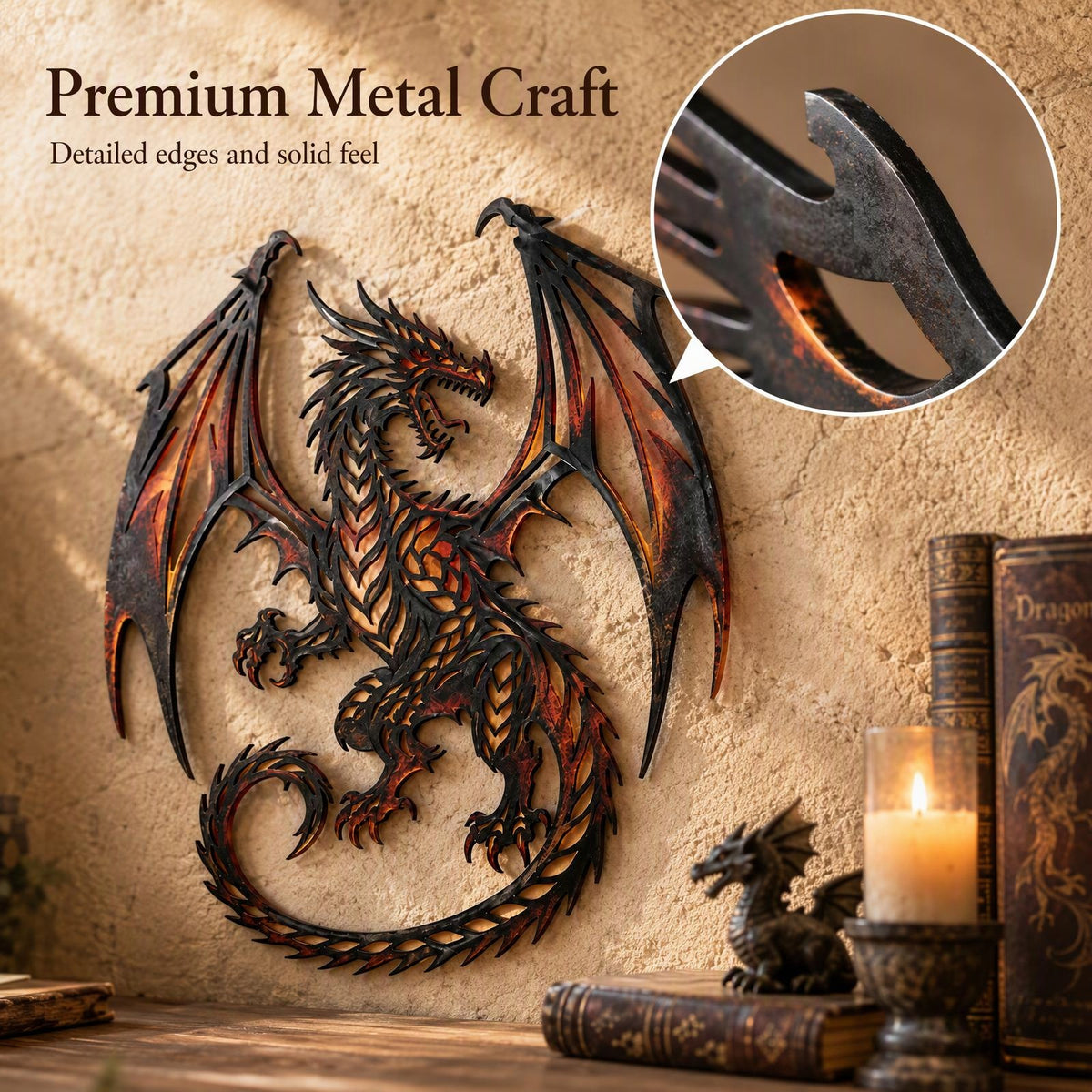 🐉‘Fiery Dragon’  Metal Wall Art