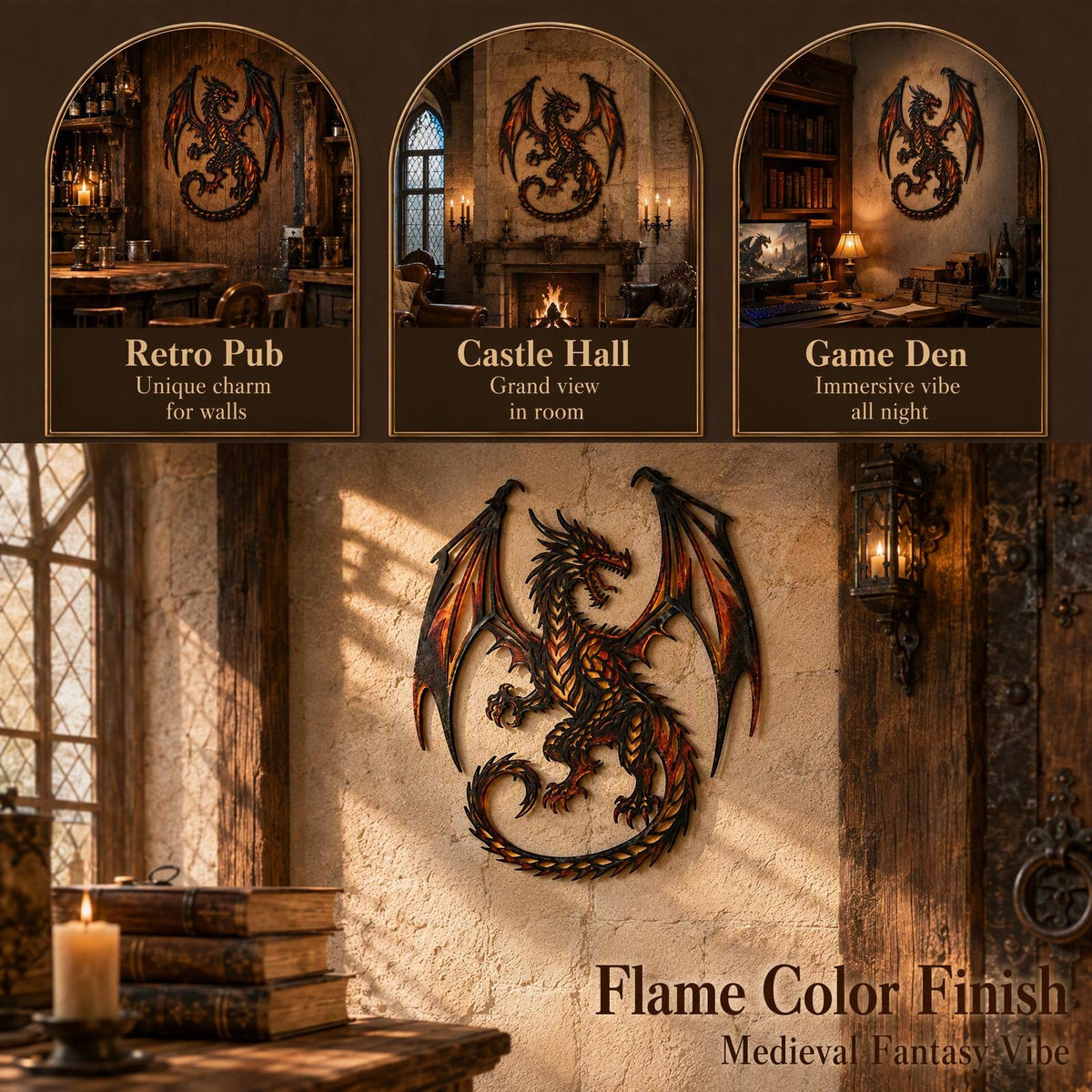🐉‘Fiery Dragon’  Metal Wall Art