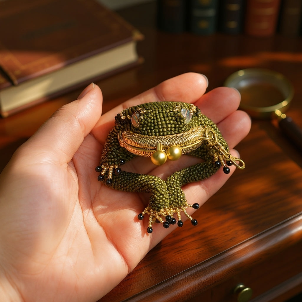 🐸Charming hand-knitted frog coin purse