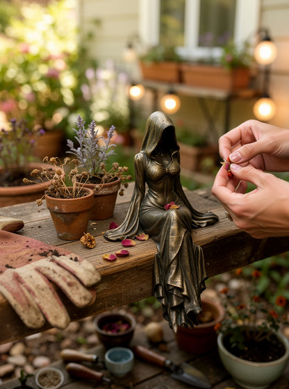 Lady Reaper - Ethereal Hooded Figure Sculpture