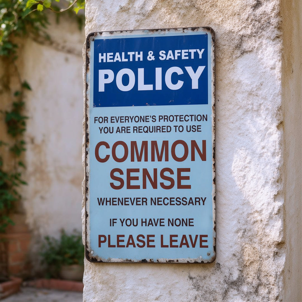 😂🤘Sarcastic "Common Sense Policy" Vintage Metal Sign