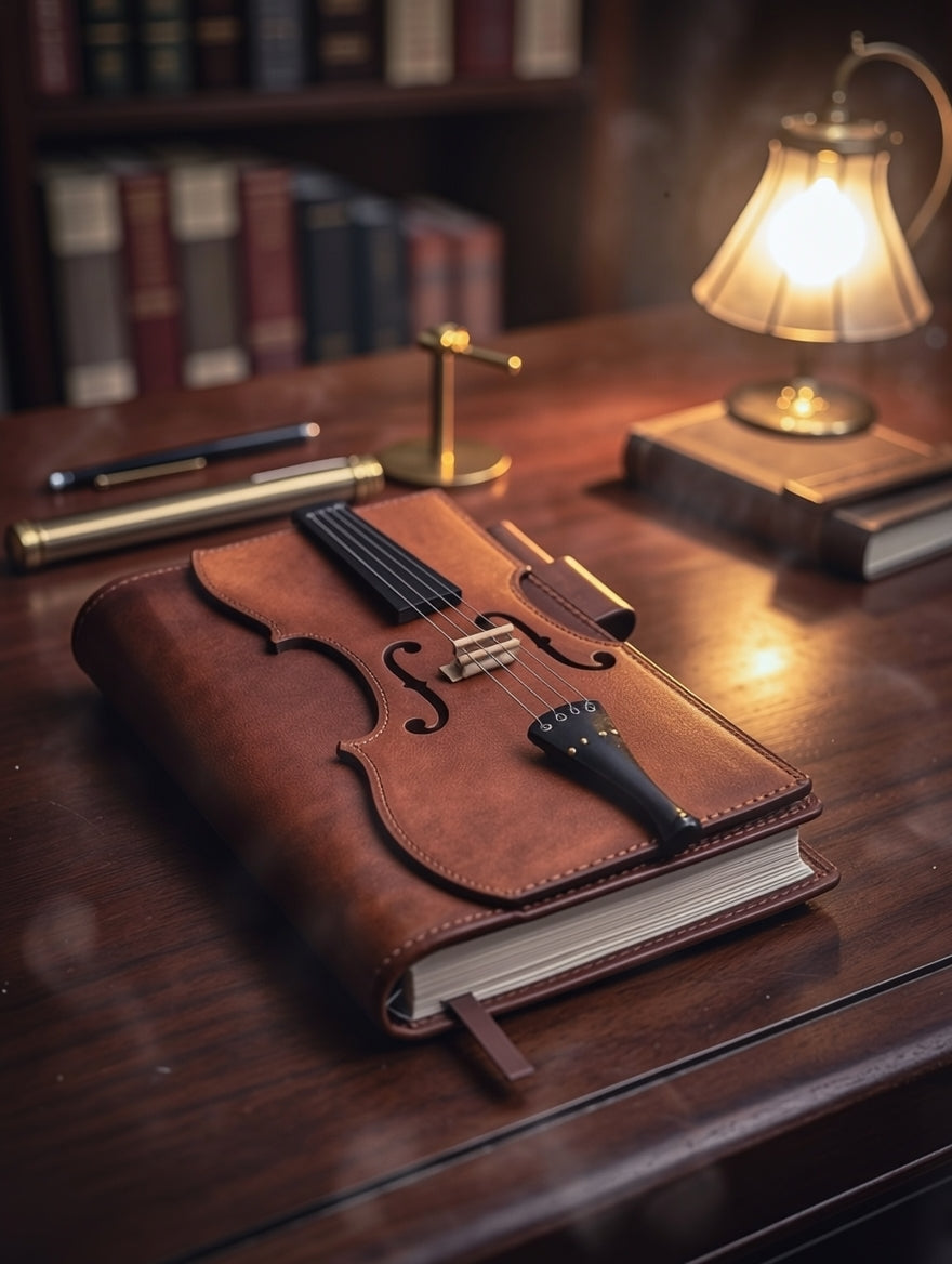 🎻Vintage Violin Leather Notebook - Retro Lined Journal for Writing, Musical Gift for Musicians, Music Teachers & Music Lovers(Buy 2 Free Shipping)