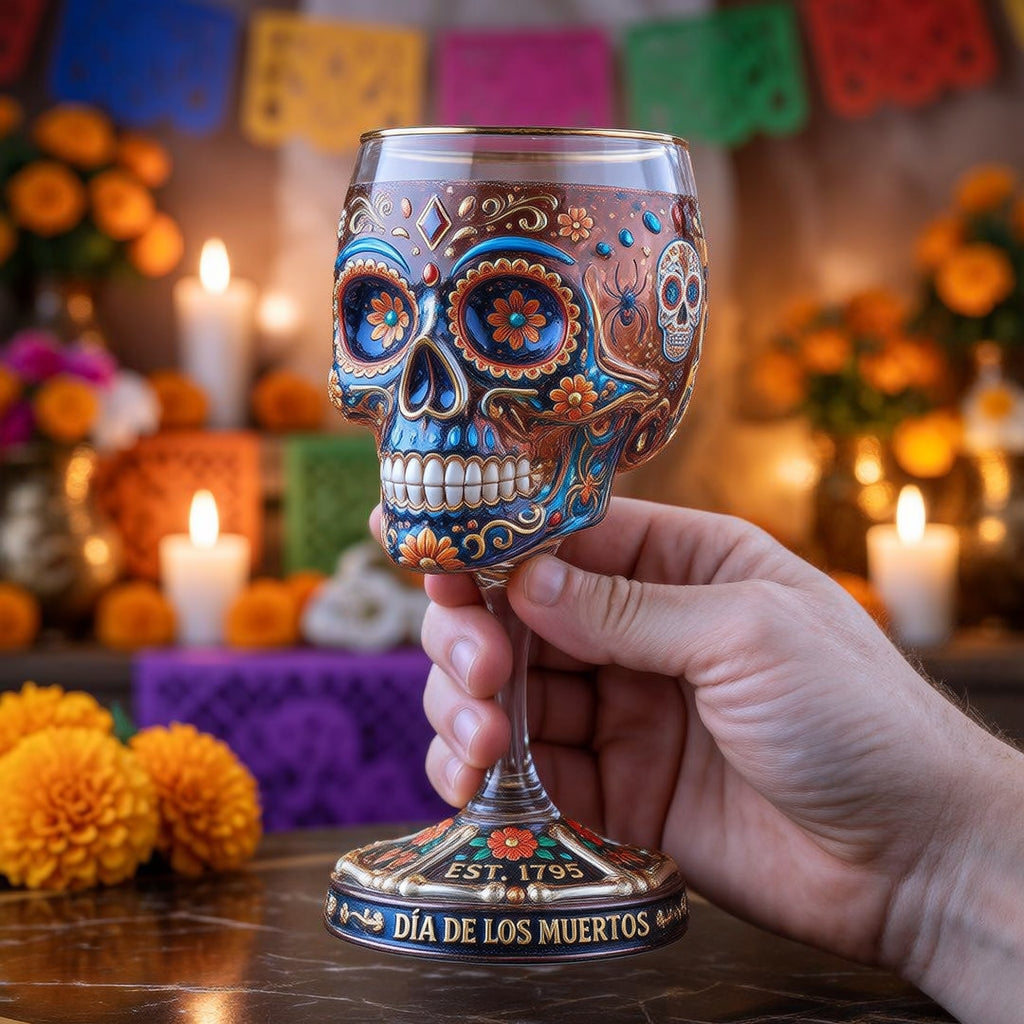 Day of the Dead Collector Goblet – Limited Edition Art Glass