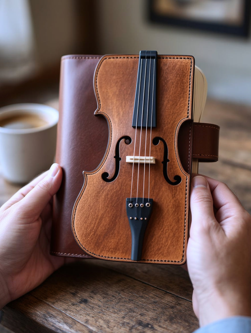 🎻Vintage Violin Leather Notebook - Retro Lined Journal for Writing, Musical Gift for Musicians, Music Teachers & Music Lovers(Buy 2 Free Shipping)