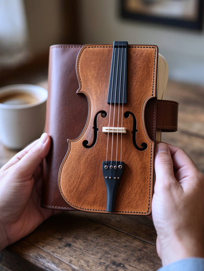 🎻Vintage Violin Leather Notebook - Retro Lined Journal for Writing, Musical Gift for Musicians, Music Teachers & Music Lovers(Buy 2 Free Shipping)