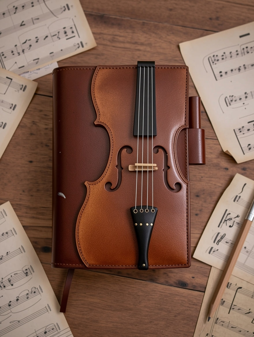 🎻Vintage Violin Leather Notebook - Retro Lined Journal for Writing, Musical Gift for Musicians, Music Teachers & Music Lovers(Buy 2 Free Shipping)