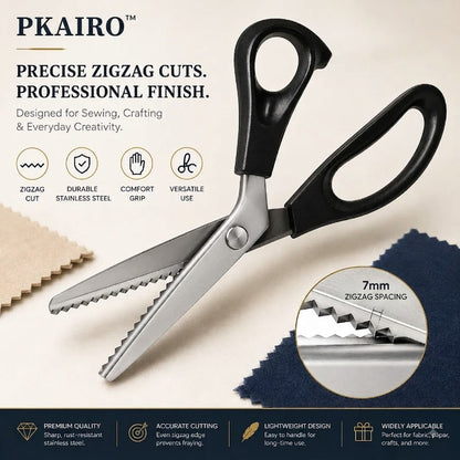 ✂️Multipurpose Pinking Shears Serrated Scissors✨Sharp Zigzag Edge Fray-Free Scissors for Sewing & DIY Crafts