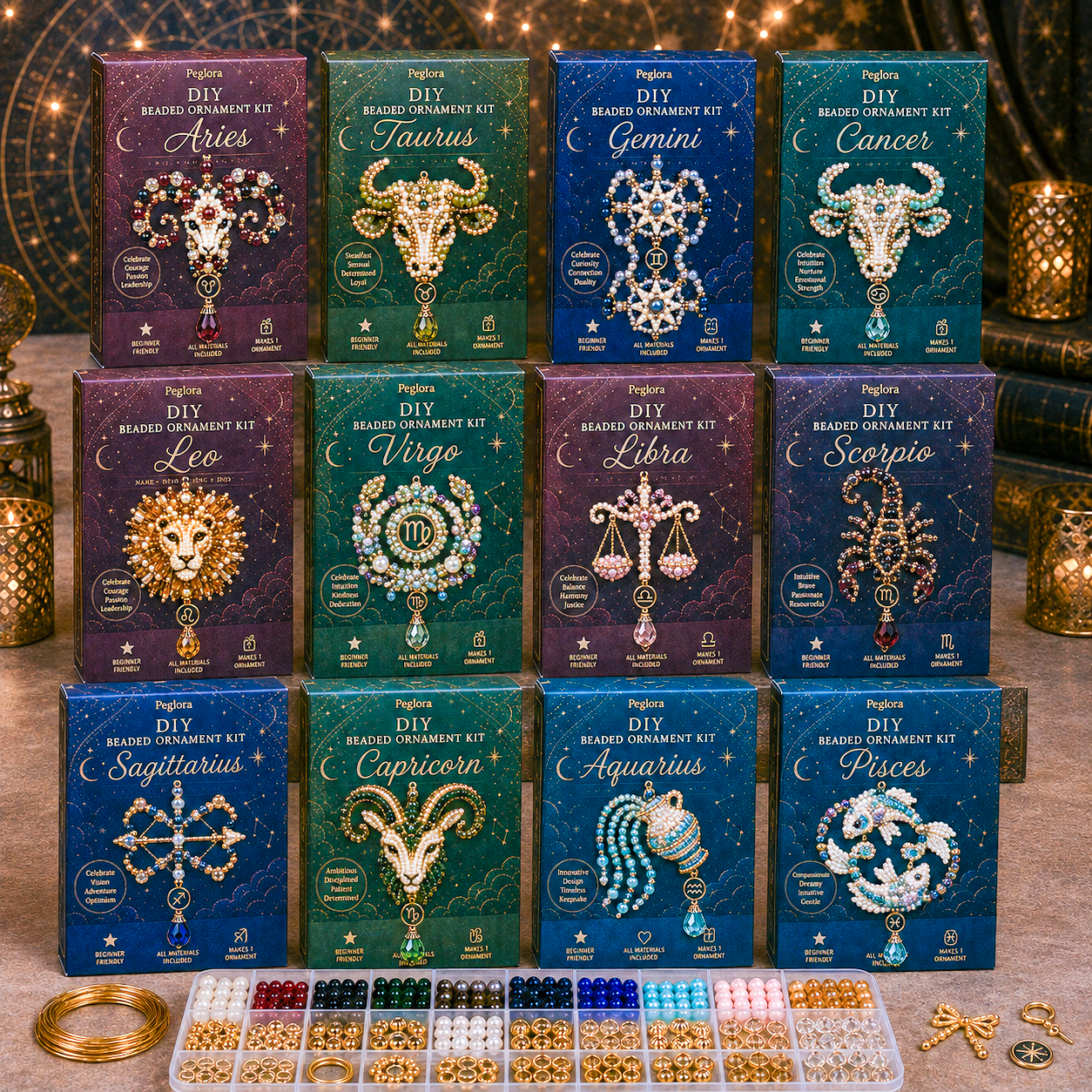 ✨Twelve Constellations Blessing Bead Pendant DIY Set