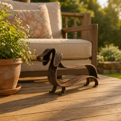 Rustic Dachshund Metal Sculpture
