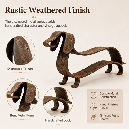 Rustic Dachshund Metal Sculpture