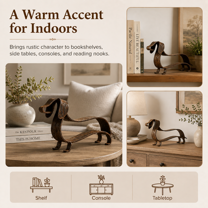 Rustic Dachshund Metal Sculpture