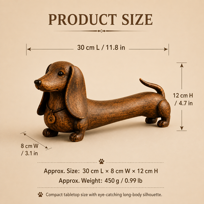 🐾Vintage Dachshund Figurine Rustic Wooden Dog Statue Decor for Dog Lovers