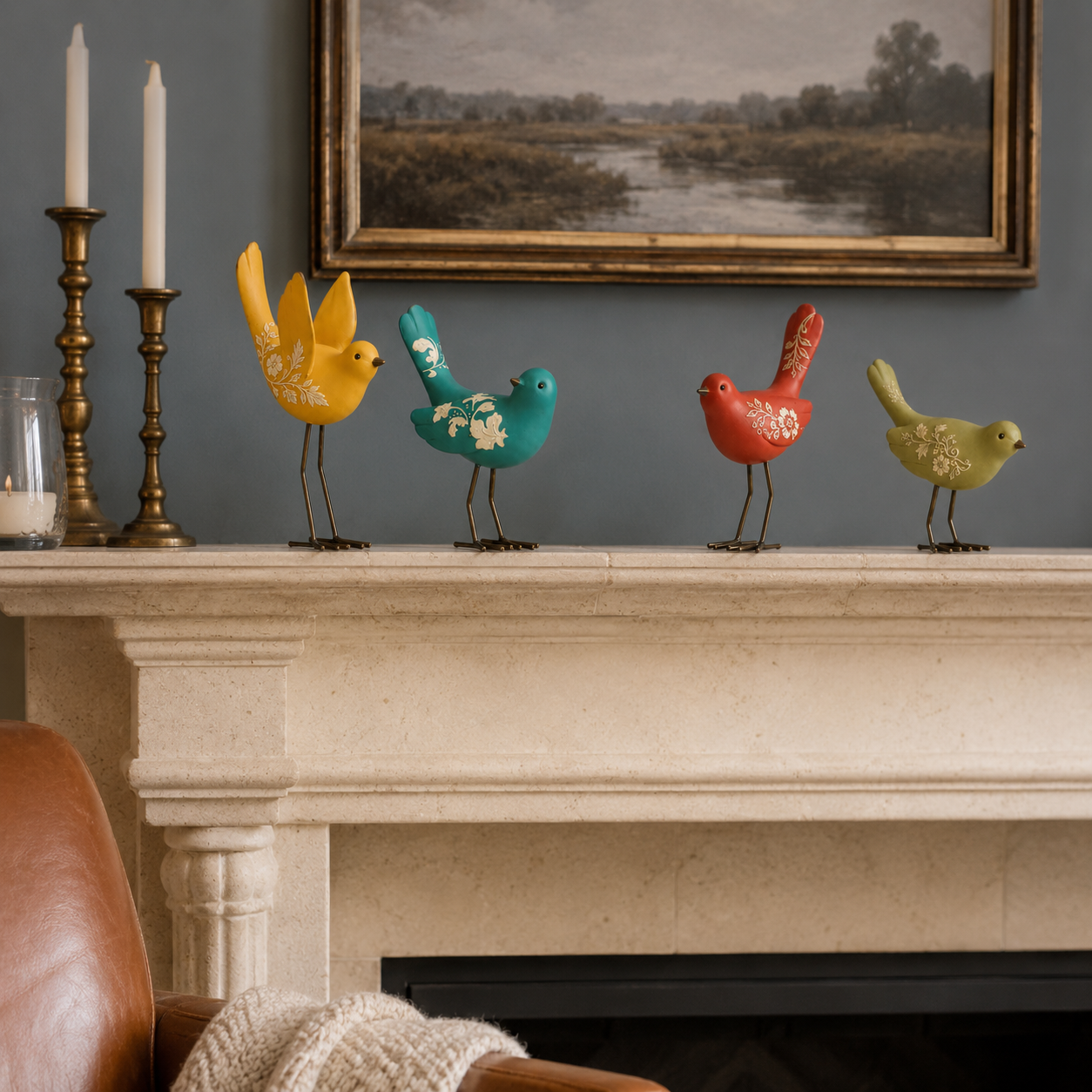 🐦Bird Songs and Botanical Melodies -- 4Pcs Botanical Garden Bird Figurine