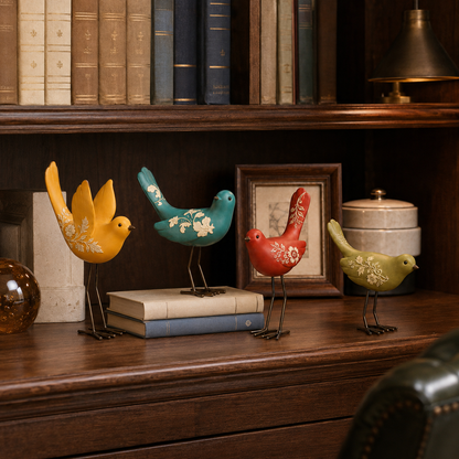 🐦Bird Songs and Botanical Melodies -- 4Pcs Botanical Garden Bird Figurine