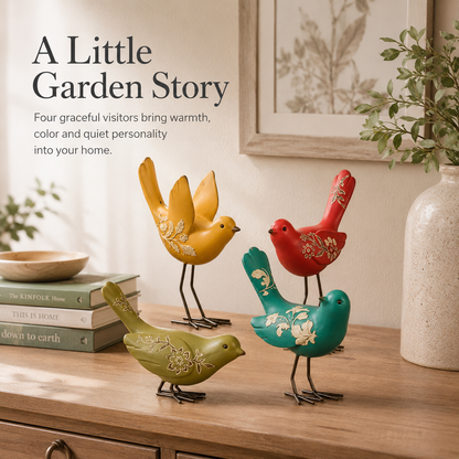 🐦Bird Songs and Botanical Melodies -- 4Pcs Botanical Garden Bird Figurine