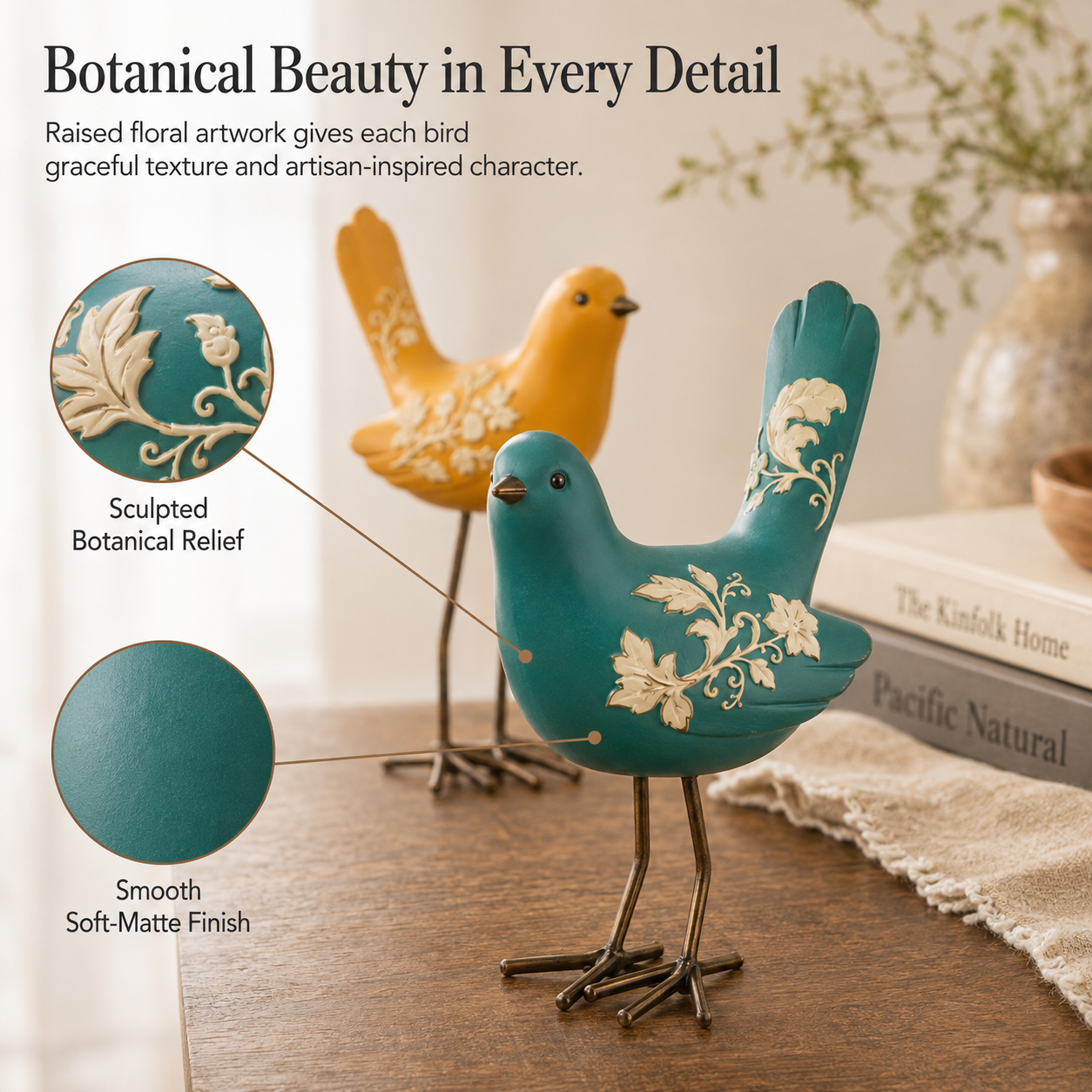 🐦Bird Songs and Botanical Melodies -- 4Pcs Botanical Garden Bird Figurine