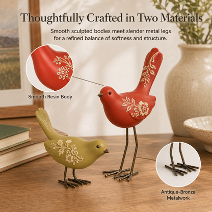 🐦Bird Songs and Botanical Melodies -- 4Pcs Botanical Garden Bird Figurine