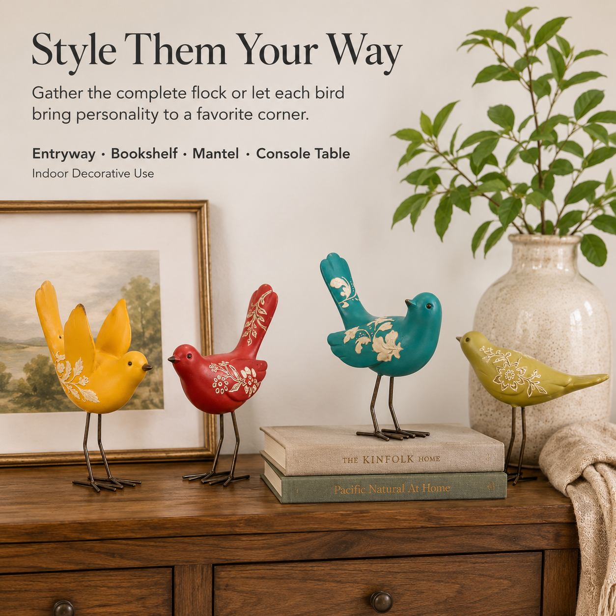 🐦Bird Songs and Botanical Melodies -- 4Pcs Botanical Garden Bird Figurine
