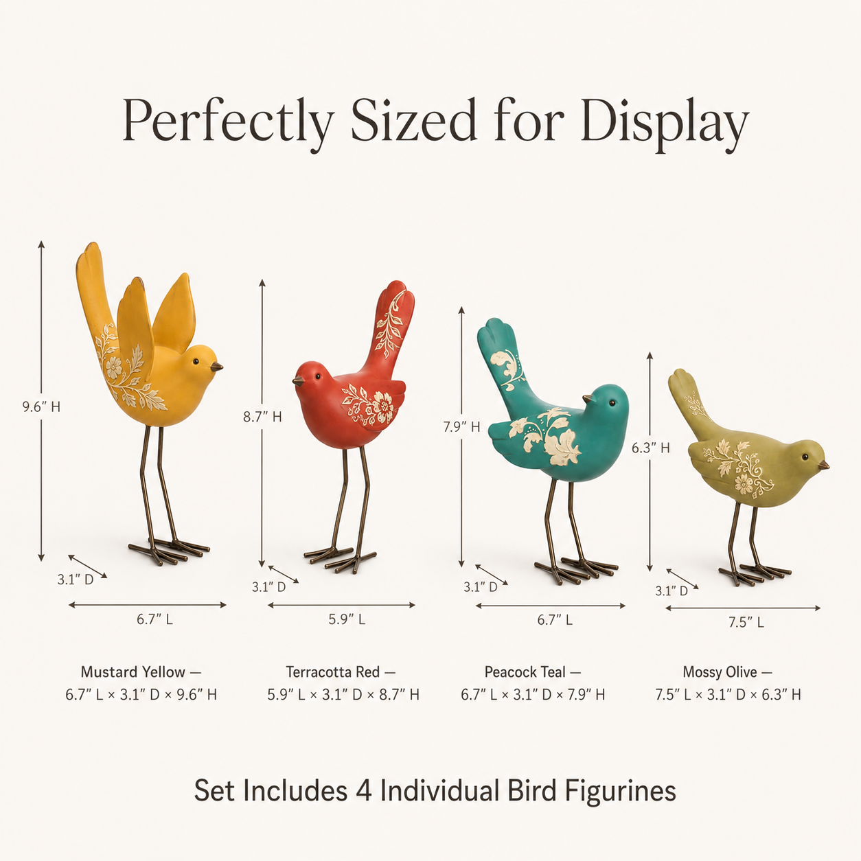 🐦Bird Songs and Botanical Melodies -- 4Pcs Botanical Garden Bird Figurine