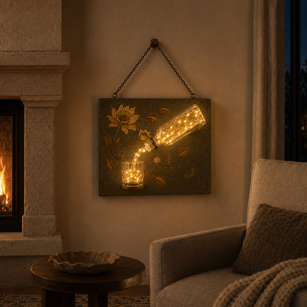 🍃Botanical Pour Lighted Wall Decor💡