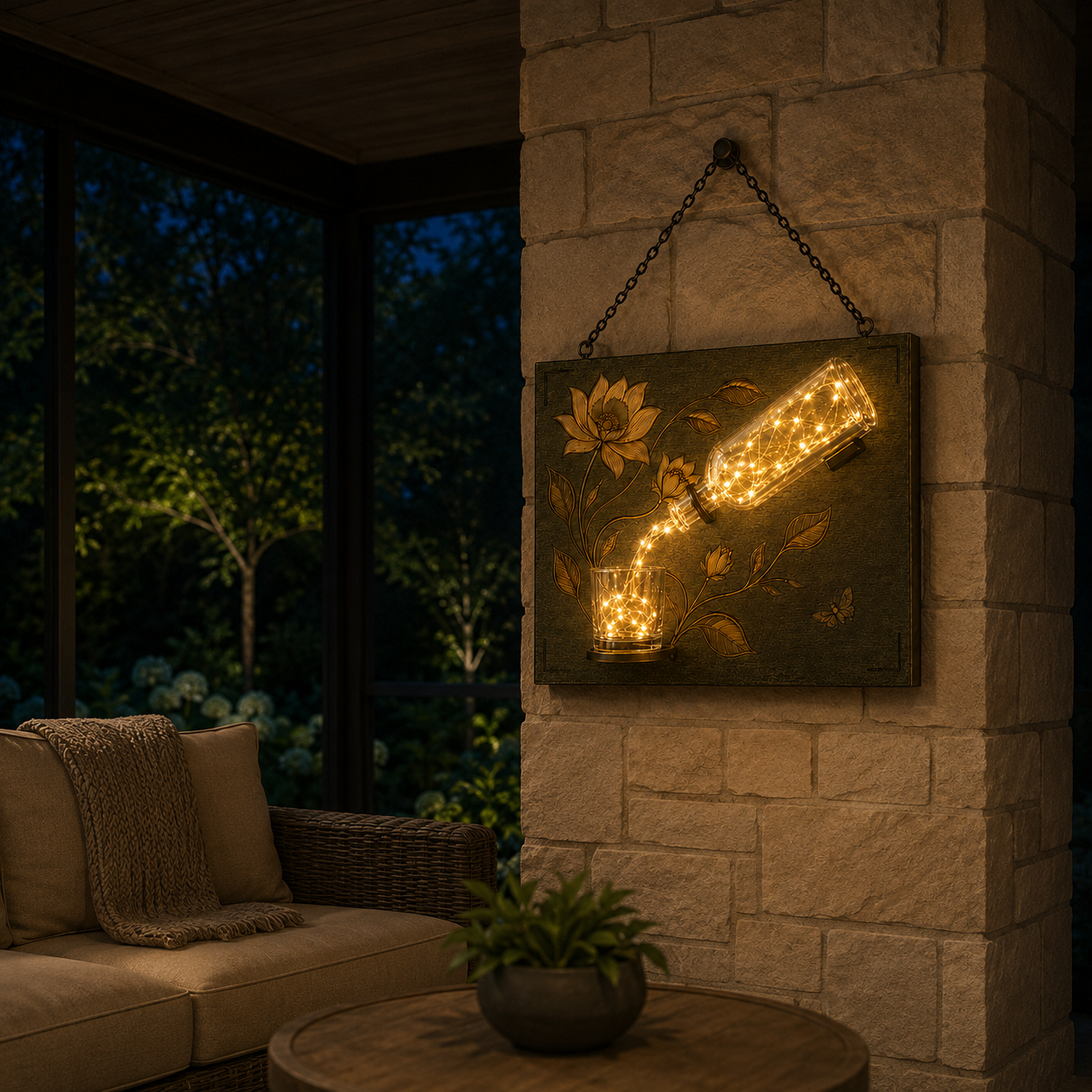 🍃Botanical Pour Lighted Wall Decor💡