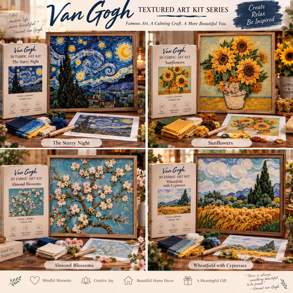 🎨 Van Gogh 3D Fabric Art Kit | Create Your Own Textured Masterpiece
