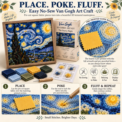 🎨 Van Gogh 3D Fabric Art Kit | Create Your Own Textured Masterpiece