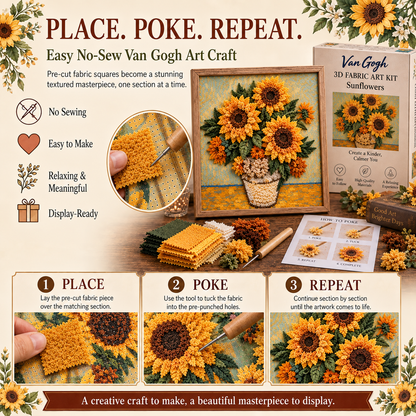 🎨 Van Gogh 3D Fabric Art Kit | Create Your Own Textured Masterpiece