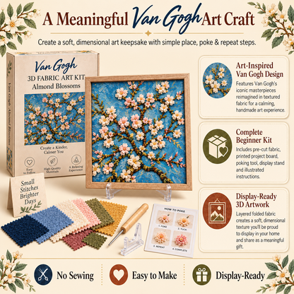 🎨 Van Gogh 3D Fabric Art Kit | Create Your Own Textured Masterpiece