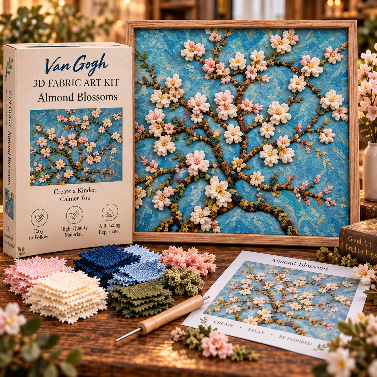 🎨 Van Gogh 3D Fabric Art Kit | Create Your Own Textured Masterpiece