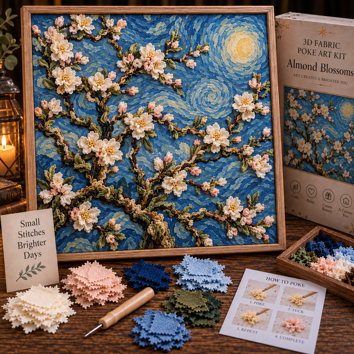 🎨 Van Gogh 3D Fabric Art Kit | Create Your Own Textured Masterpiece