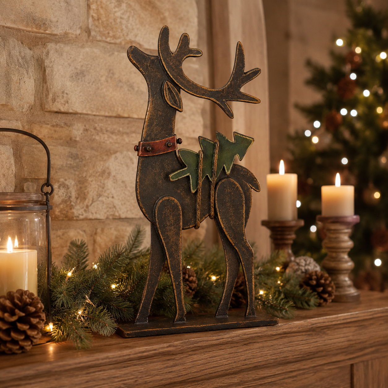 🦌Rustic Christmas Metal Reindeer Decor🎄