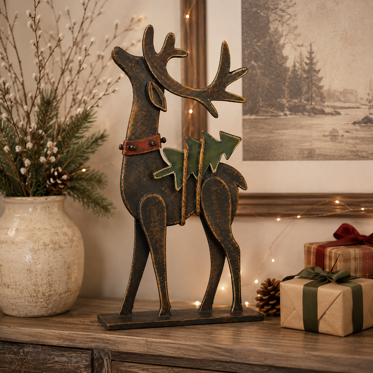 🦌Rustic Christmas Metal Reindeer Decor🎄