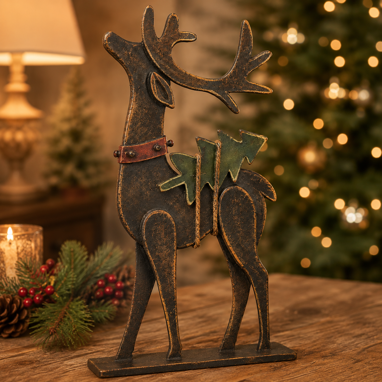 🦌Rustic Christmas Metal Reindeer Decor🎄